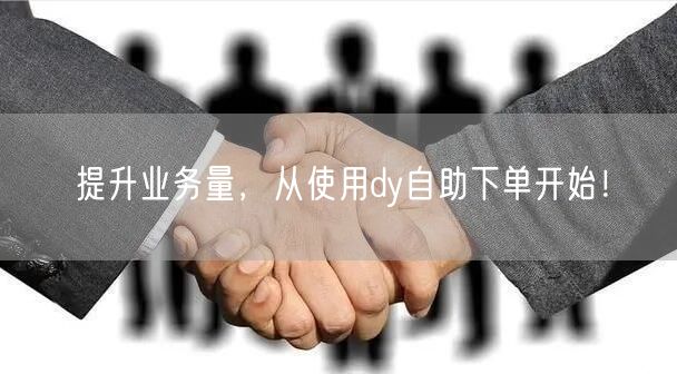 提升业务量，从使用dy自助下单开始！